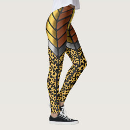Modern sicksack chevron Gepard Djurtryck Leggings