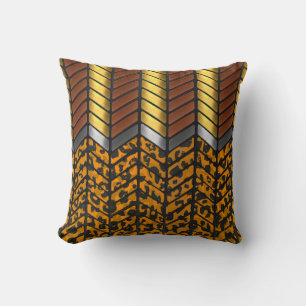 Modern sicksack-chevron leoparddjur tryck kudde