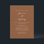 Modern Sienna Brown-skript Bröllop allt i en OSA Inbjudningar<br><div class="desc">Minimalistisk Modern Sienna Brown-skriptbröllop med OSA Online webbplats</div>