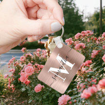 Modern Signatur Monogram Roséguld Folie Rektangel