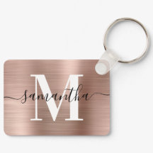 Modern Signatur Monogram Roséguld Folie Rektangel