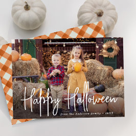 Modern signatur skript Glad Halloween Foto Julkort