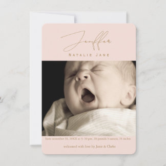 Modern Signature Name Newborn Photo Birth Meddelande