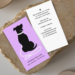 Modern Silhouette Hund Walking Hund Sitta Visitkort