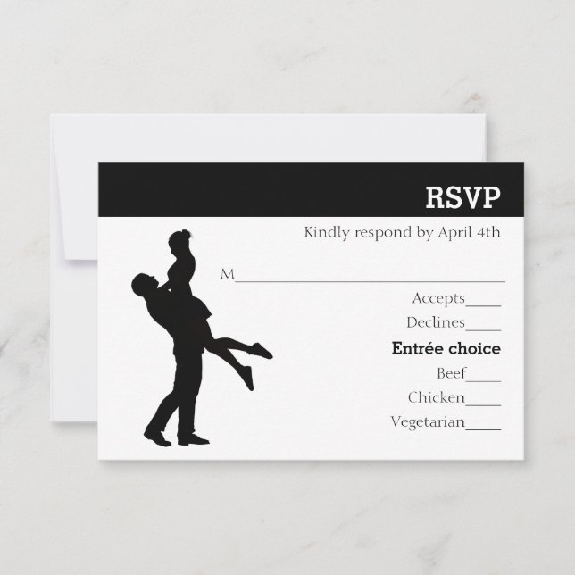 Modern Silhouette Par - RSVP-kort OSA Kort (Framsida)