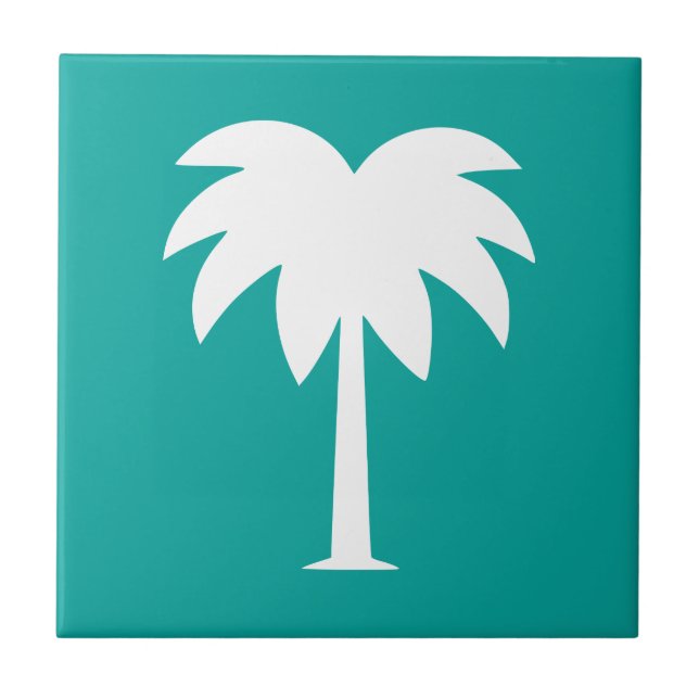 Modern silhuett av palmer anpassad keramisk kakel (Framsidan)