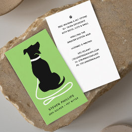 Modern silhuett hundpromenad hundsittning visitkort