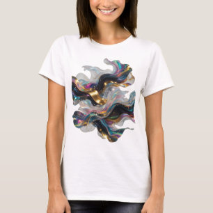 Modern silver ABSTRAKT KONST Konstnärligt motiv T Shirt