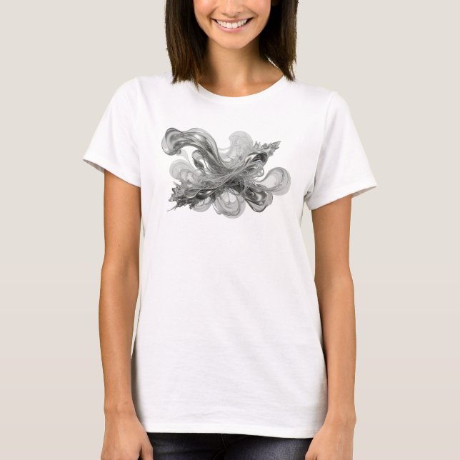 Modern silver ABSTRAKT KONST Skräddarsydd t-shirt (Framsida)