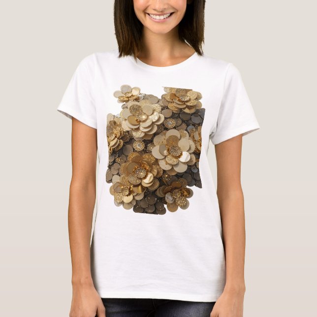 Modern silver ABSTRAKT KONST Statement Design T Shirt (Framsida)