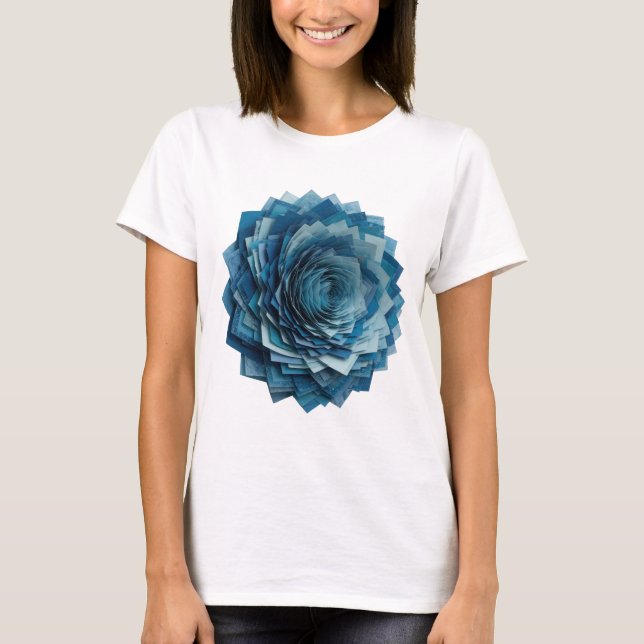 Modern Silver BLÅ ROS Slogandesign T Shirt (Framsida)