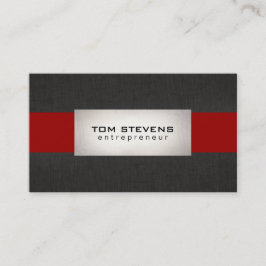 Modern Silver Black Red Stripe Visitkort