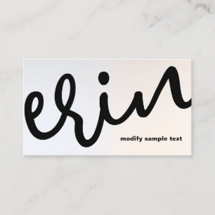 Modern Silver Bold Script Calligraphy Buss Visitkort