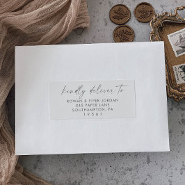 Modern Silver Bröllop Guest-Adressetiketter i skri Klistermärken