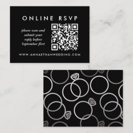 Modern Silver Bröllop-Online QR-OSA Tilläggskort
