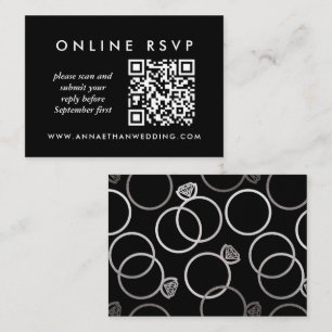 Modern Silver Bröllop-Online QR-OSA Tilläggskort