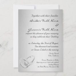 Modern silver bröllopsinbjudan inbjudningar