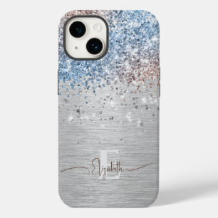 Modern Silver Brushed Metall Ro Guld Blue Glitter