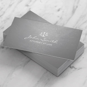 Modern Silver Brushed Struktur advokat/advokat Visitkort