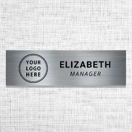 Modern Silver Business Logotyp Namnbricka