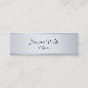 Modern Silver Calligraphy Script Elegant Template Mini Visitkort
