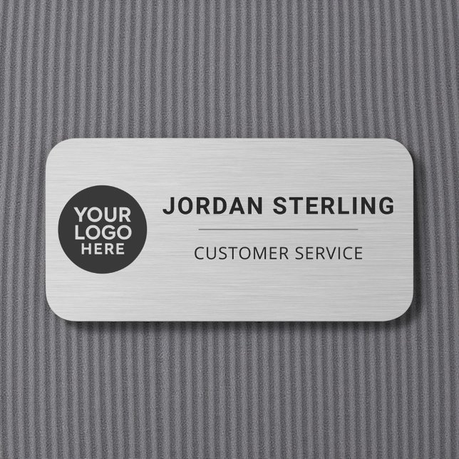 Modern Silver Company Logotyp Corporate Profession Namnbricka (Skapare uppladdad)