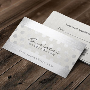 Modern Silver Dots Beauty Salon Möte Tidsbeställning Kort