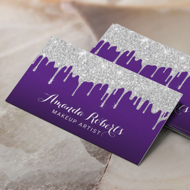 Modern Silver Drives Elegant Lila Salon Spa Visitkort (Skapare uppladdad)