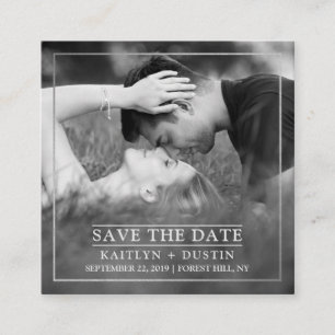 Modern Silver Foil Photo Save Date Tilläggskort