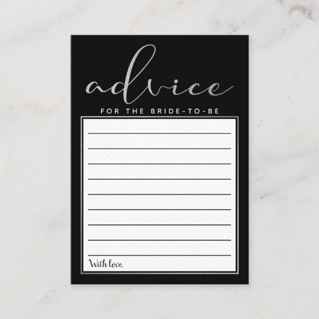 Modern Silver Foil Script Adapter Tilläggskort (Framsida)