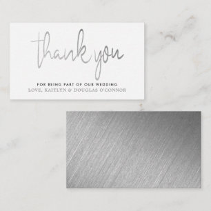 Modern Silver Foil Script Bröllop Tack Tilläggskort