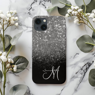 Modern Silver Glitter & Black Gnistra