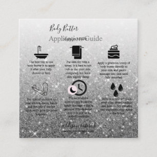 Modern Silver Glitter Fyrkantigt Visitkort