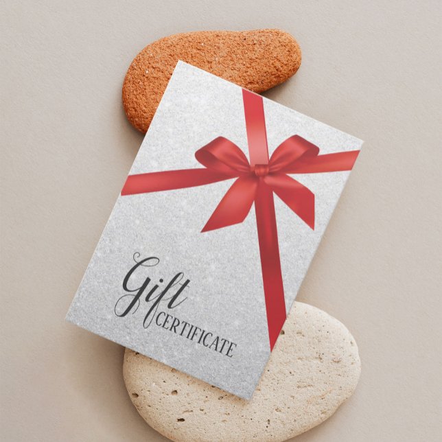 Modern Silver Glitter Helgdag Gift-certifikat Rabattkort (Skapare uppladdad)