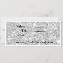 Modern Silver Glitter Salon Presentkort Notkorth