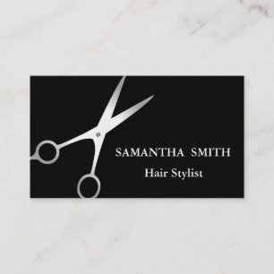 Modern Silver Glitter-sax Salon Hair Stylist Visitkort