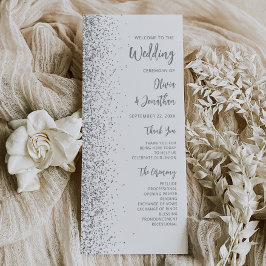 Modern Silver Glitter Script Vit Bröllop