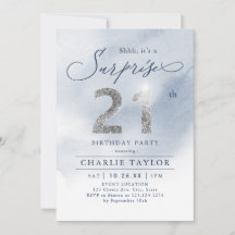 Modern silver glitter vuxen överraskning 21 år