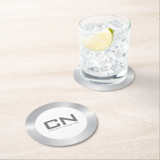 Modern silver gräns i vitt underlägg papper rund