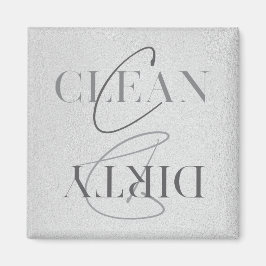 Modern Silver Grått Clean Dirty Köksdiskmaskin Magnet