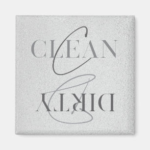 Modern Silver Grått Clean Dirty Köksdiskmaskin Magnet