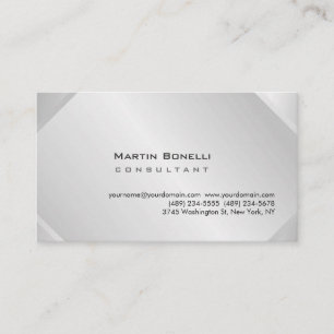 Modern Silver Grått minimalistisk enkel konsult Visitkort