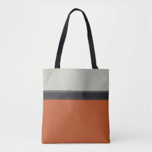 Modern Silver Grått Navy Orange Red Rand Mönster Tygkasse