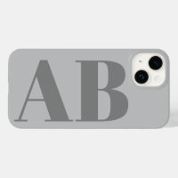 Modern Silver Gray initial minimal modern