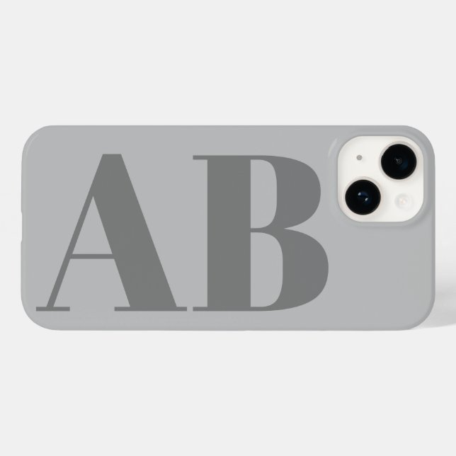 Modern Silver Gray initial minimal modern (Baksida (horisontell))