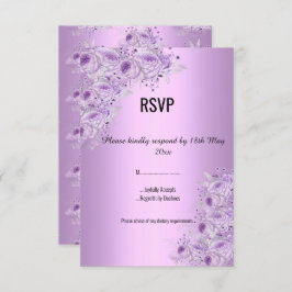 Modern Silver Lilac Lila blom ELEGANT RSVP Inbjudningar