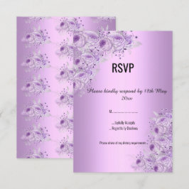 Modern Silver Lilac Lila elegant RSVP Inbjudningar