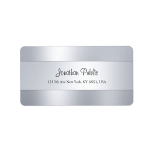 Modern Silver-mall för handskriftsskript i trendig Adressetikett