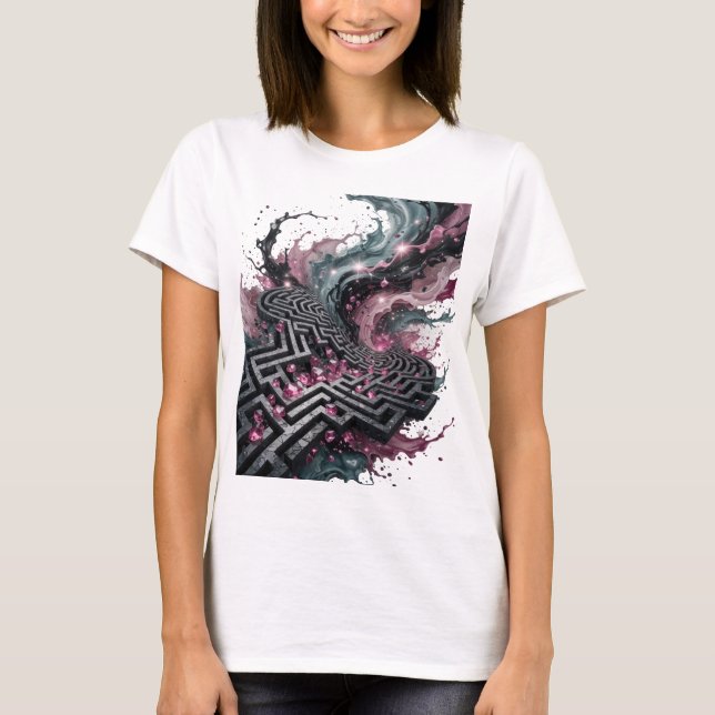 Modern Silver MIND BLOWING MAZE Slogan T-shirt (Framsida)
