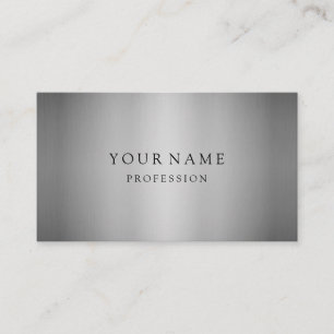 Modern Silver minimal Silke Metallic White Visitkort